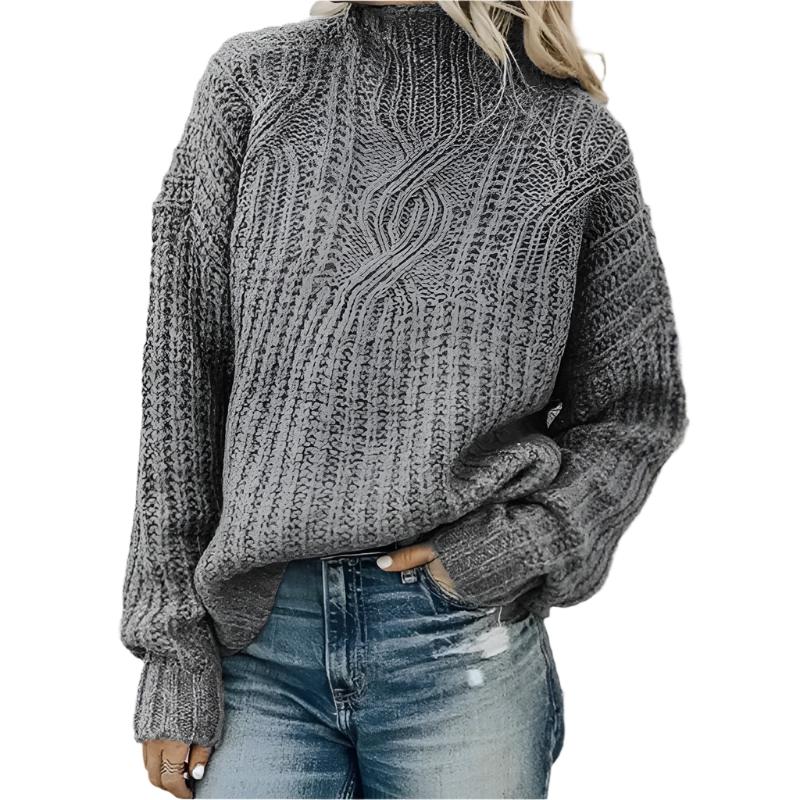 Ravena Kabeltrui – Warme Gebreide Trui met Hoge Kraag