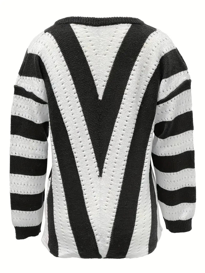 Shaila Trui – Gestreepte Damestrui met V-Patroon