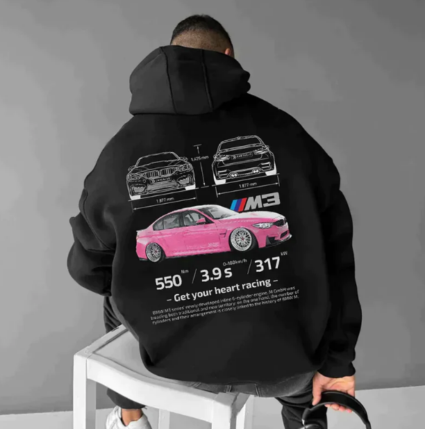 Hiram Hoodie – Stoere Autoliefhebbers Hoodie met Uniek Design