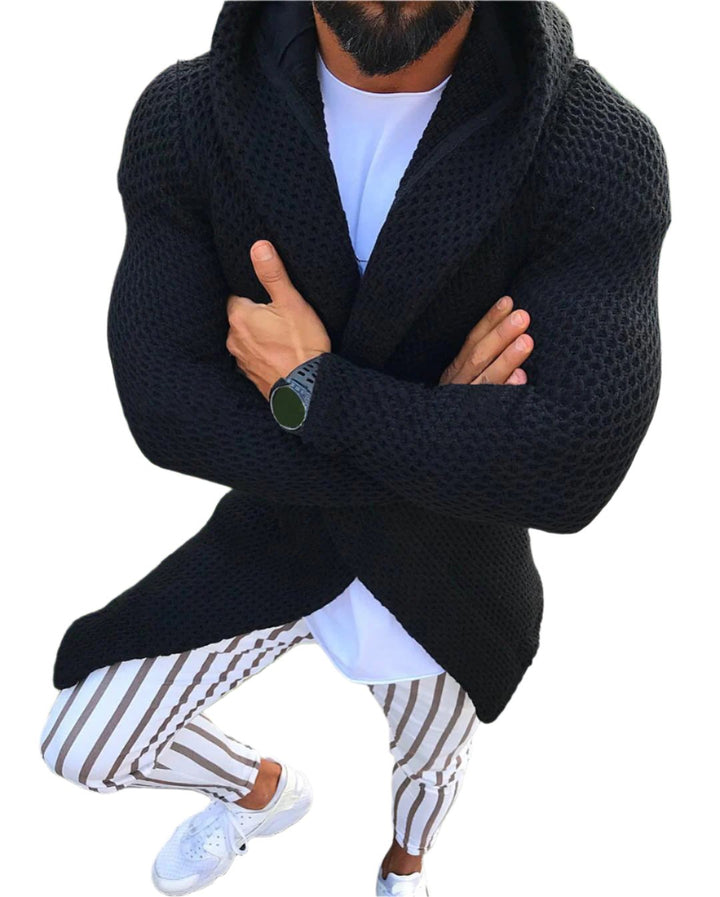 Nestor Hoodie-Cardigan – Grofgebreid Vest met Comfortabele Pasvorm en Moderne Look