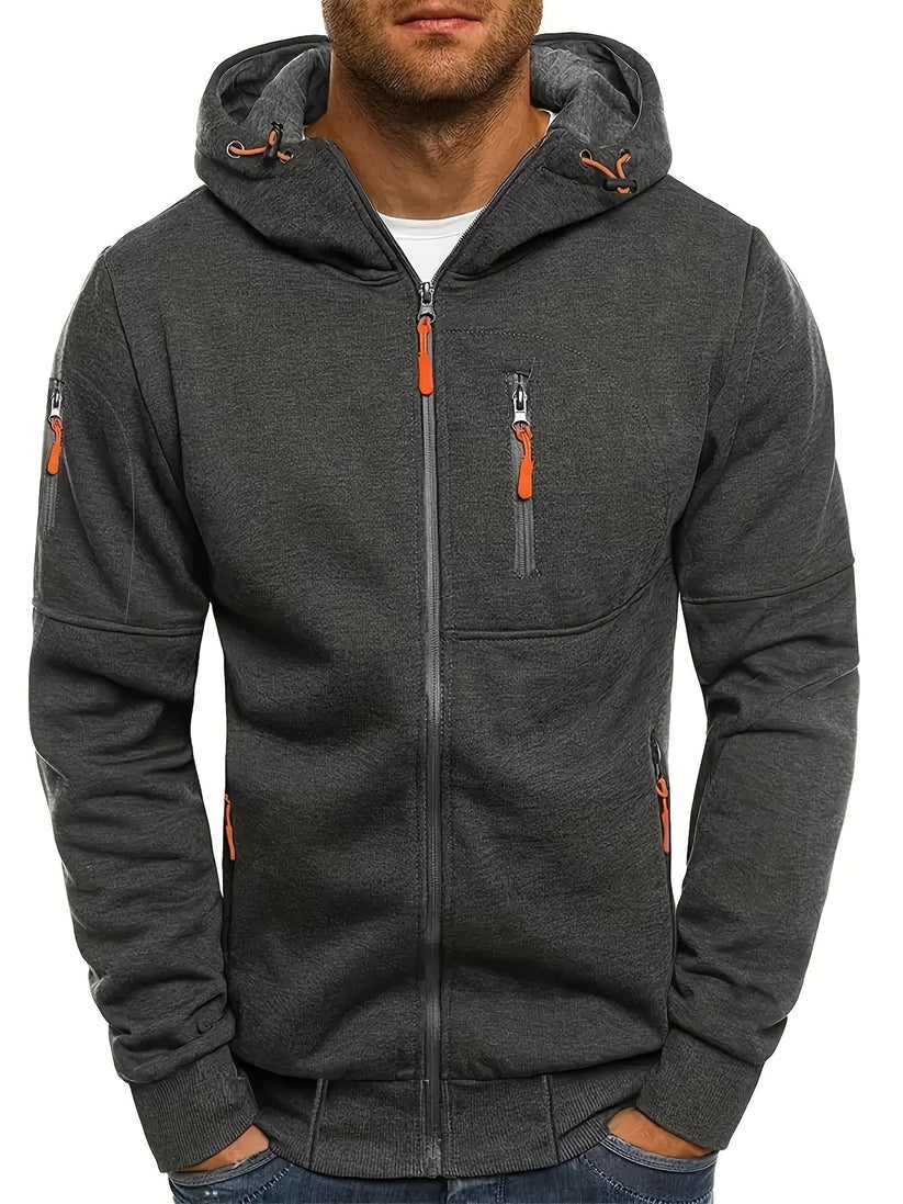 Deyron Sportieve Pullover met Rits – Dynamische Herenhoodie voor Elke Gelegenheid