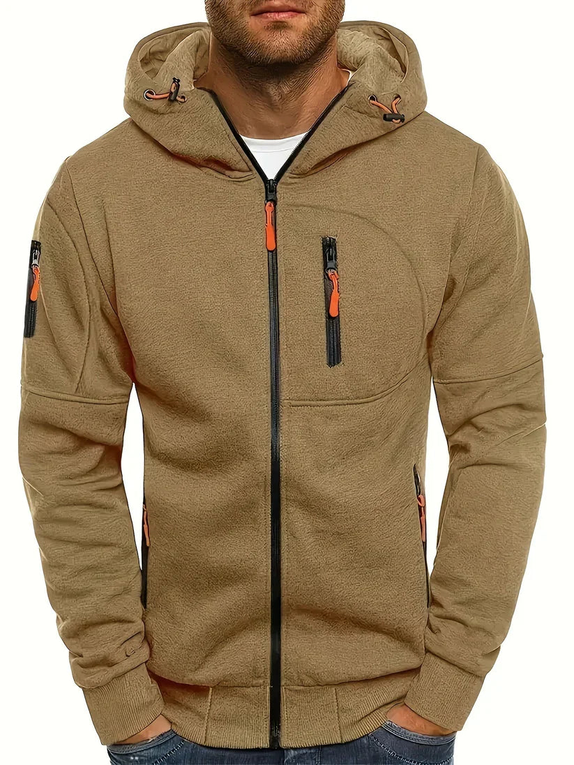Deyron Sportieve Pullover met Rits – Dynamische Herenhoodie voor Elke Gelegenheid