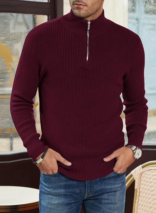 Auren Zipper-Pullover – Stijlvolle Herentrui met Ritsdetail