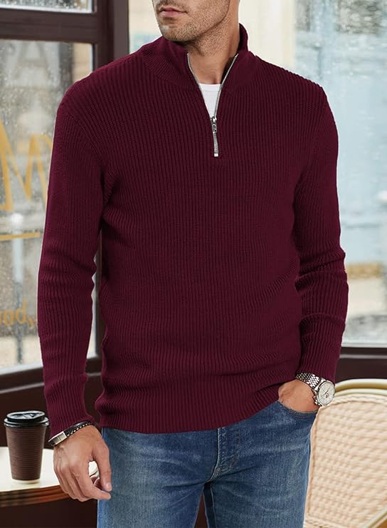 Auren Zipper-Pullover – Stijlvolle Herentrui met Ritsdetail