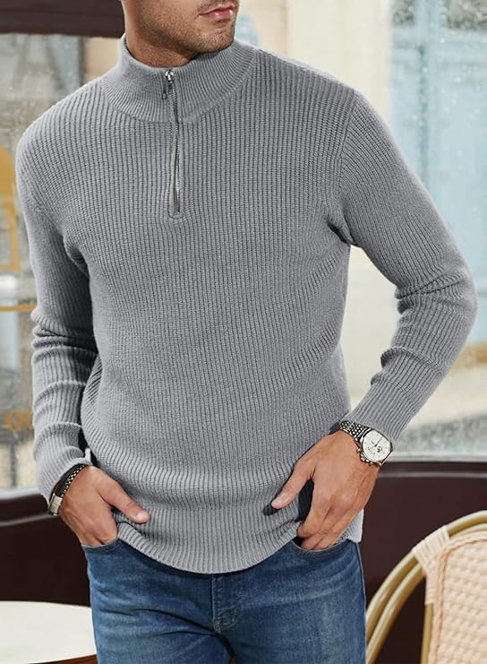 Auren Zipper-Pullover – Stijlvolle Herentrui met Ritsdetail