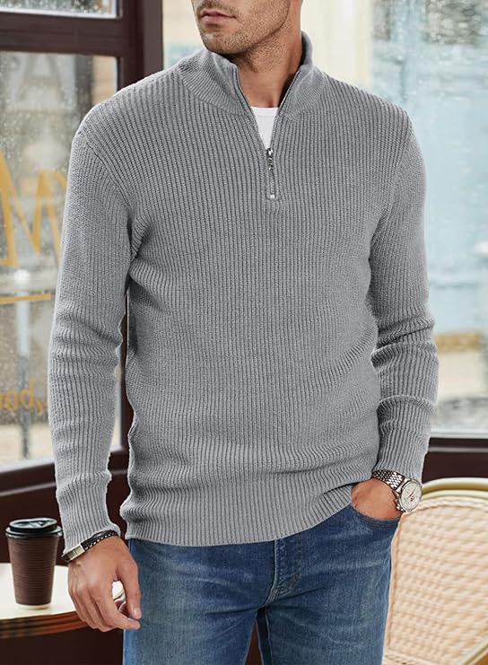 Auren Zipper-Pullover – Stijlvolle Herentrui met Ritsdetail
