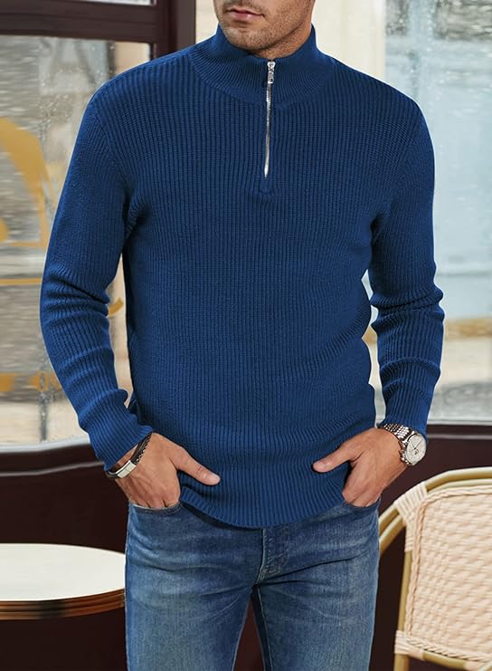 Auren Zipper-Pullover – Stijlvolle Herentrui met Ritsdetail