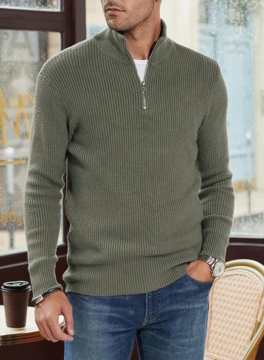 Auren Zipper-Pullover – Stijlvolle Herentrui met Ritsdetail