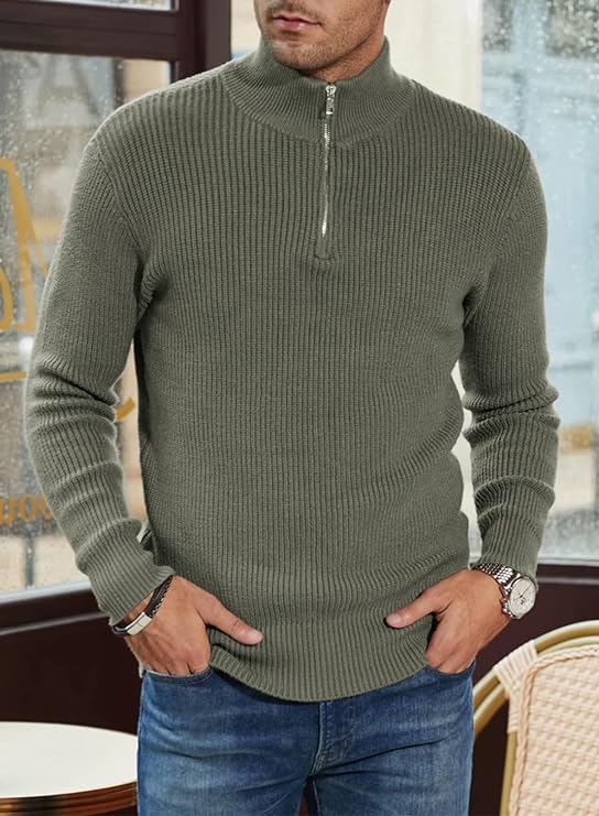 Auren Zipper-Pullover – Stijlvolle Herentrui met Ritsdetail