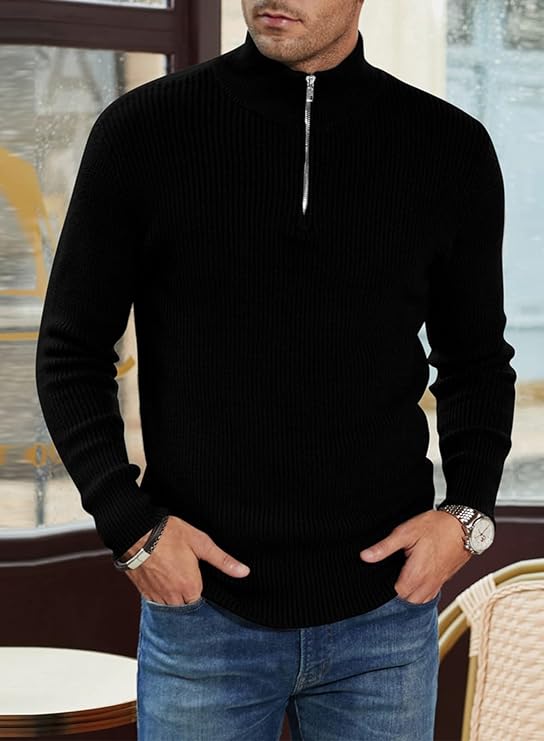Auren Zipper-Pullover – Stijlvolle Herentrui met Ritsdetail