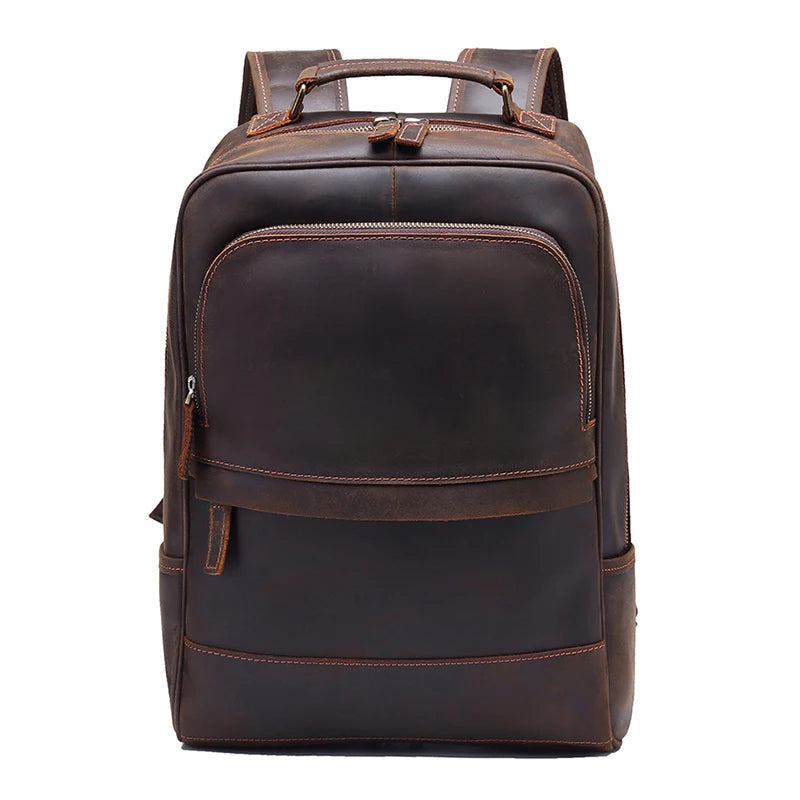 Lorenzo Rugzak – Leren Herenrugzak met Laptopvak en Stijlvol Design
