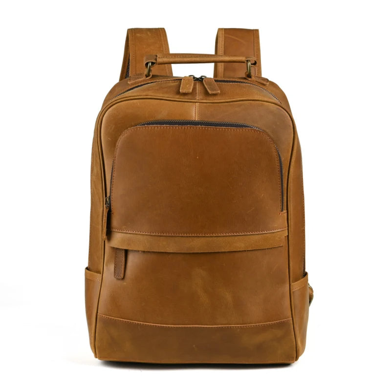 Lorenzo Rugzak – Leren Herenrugzak met Laptopvak en Stijlvol Design