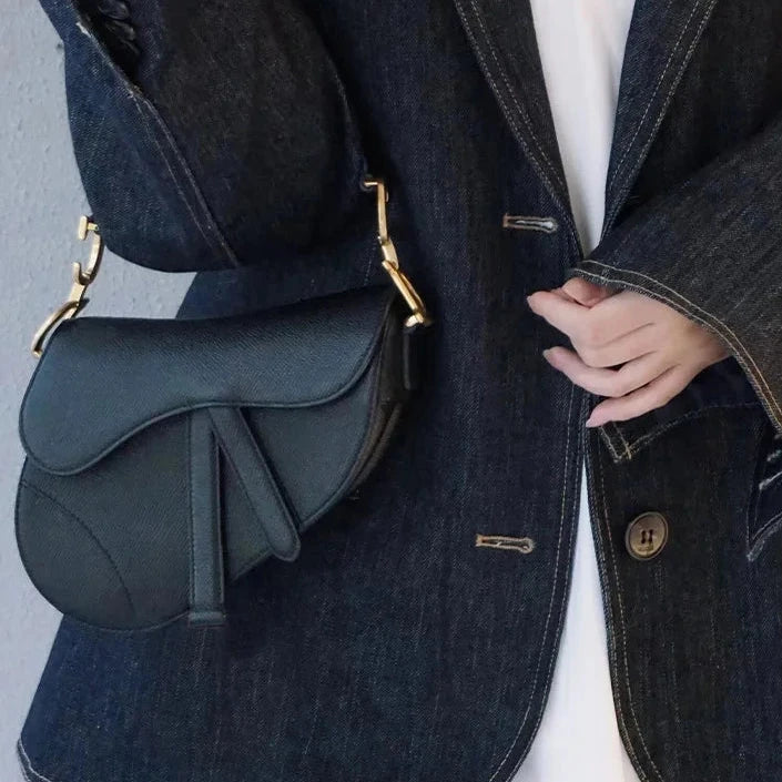 Gwyneira Leren Schoudertas – Luxe Echte Leren Tas met Handgestikte Details