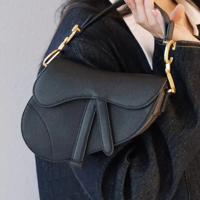 Gwyneira Leren Schoudertas – Luxe Echte Leren Tas met Handgestikte Details