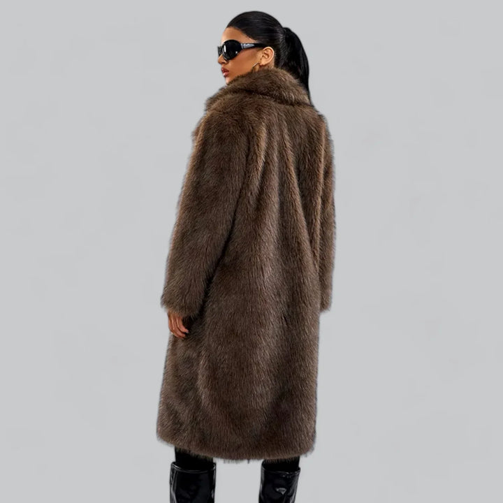 Coralie Luxe Faux Fur Jas – Elegante Dames Winterjas van Eco-Vriendelijke Faux Mink