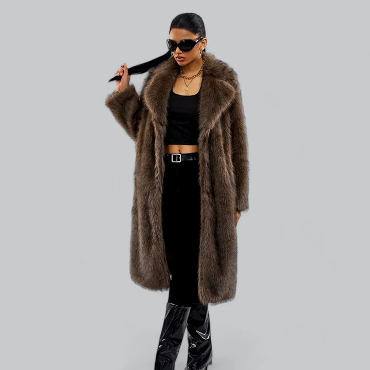 Coralie Luxe Faux Fur Jas – Elegante Dames Winterjas van Eco-Vriendelijke Faux Mink