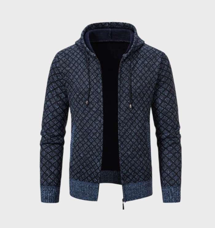 Arvian Argyle Herenjas – Stijlvolle Jas met Capuchon en Tijdloos Patroon
