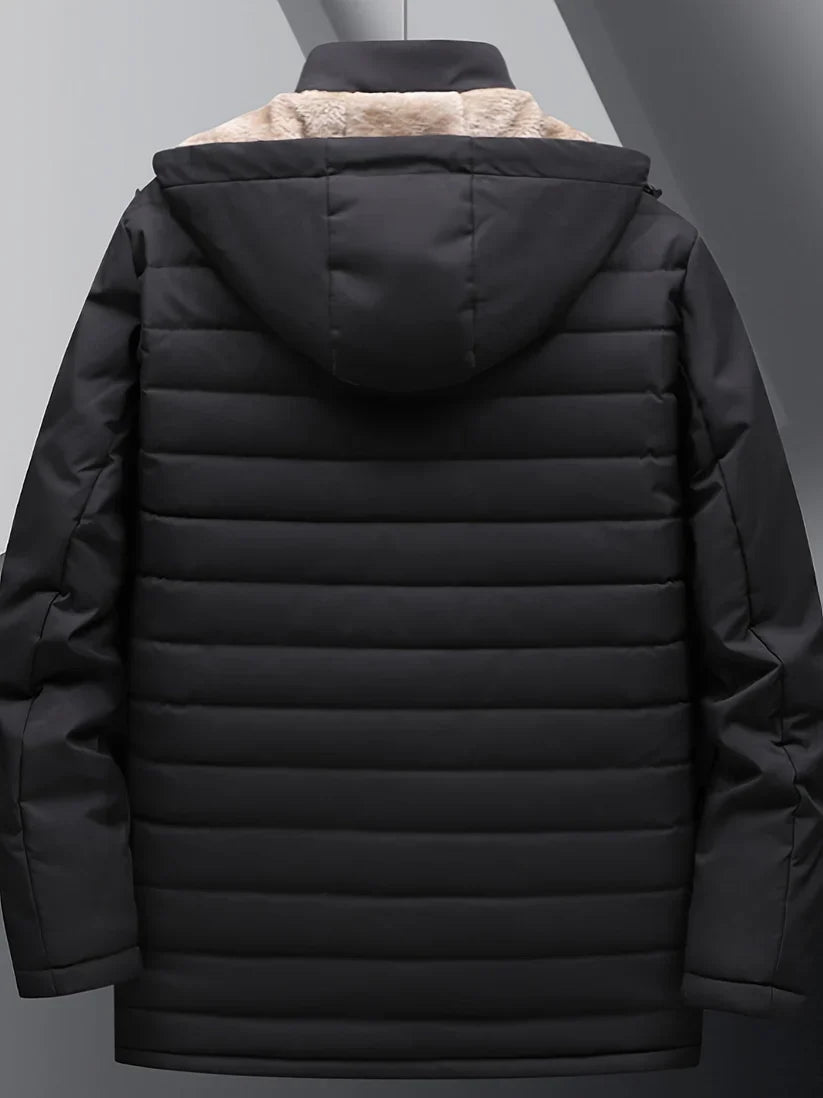 Davoren Fleecejas Heren – Warme Jas met Capuchon en Winddicht Design