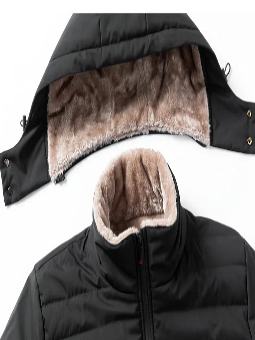 Davoren Fleecejas Heren – Warme Jas met Capuchon en Winddicht Design