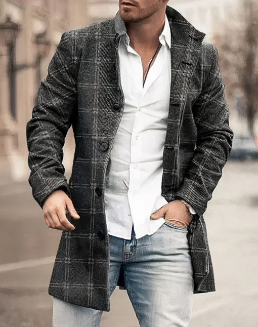 Caius Trenchcoat – Klassieke Lange Herenjas met Moderne Uitstraling