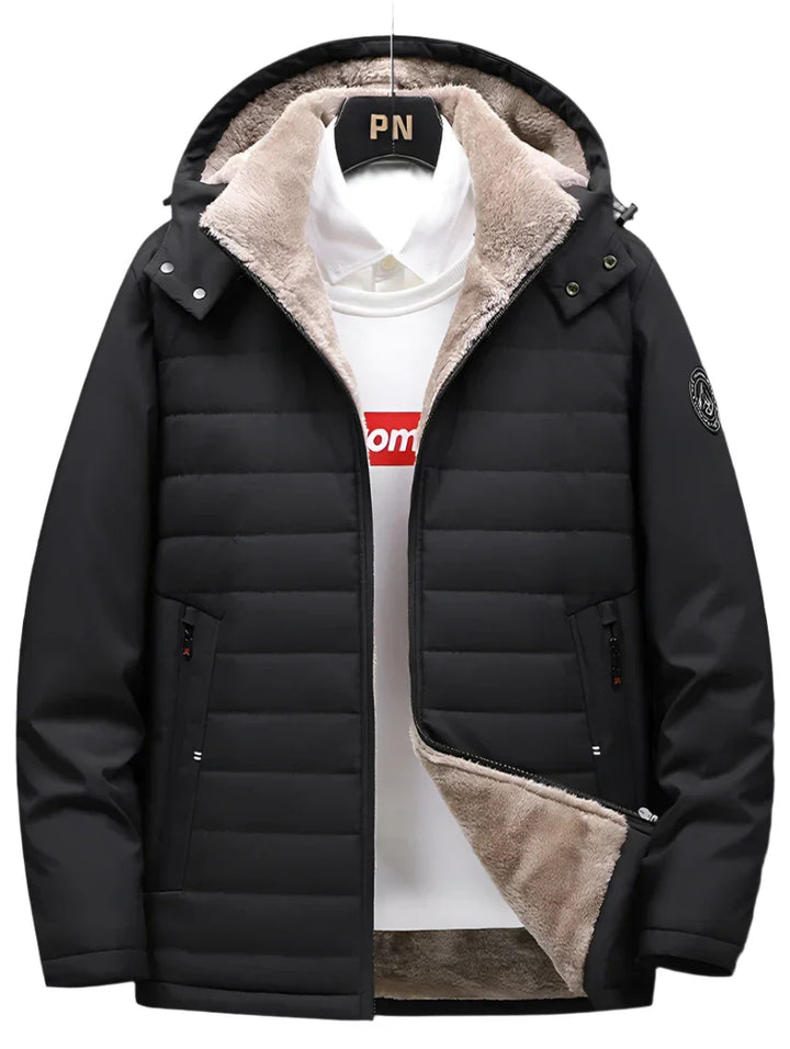 Davoren Fleecejas Heren – Warme Jas met Capuchon en Winddicht Design