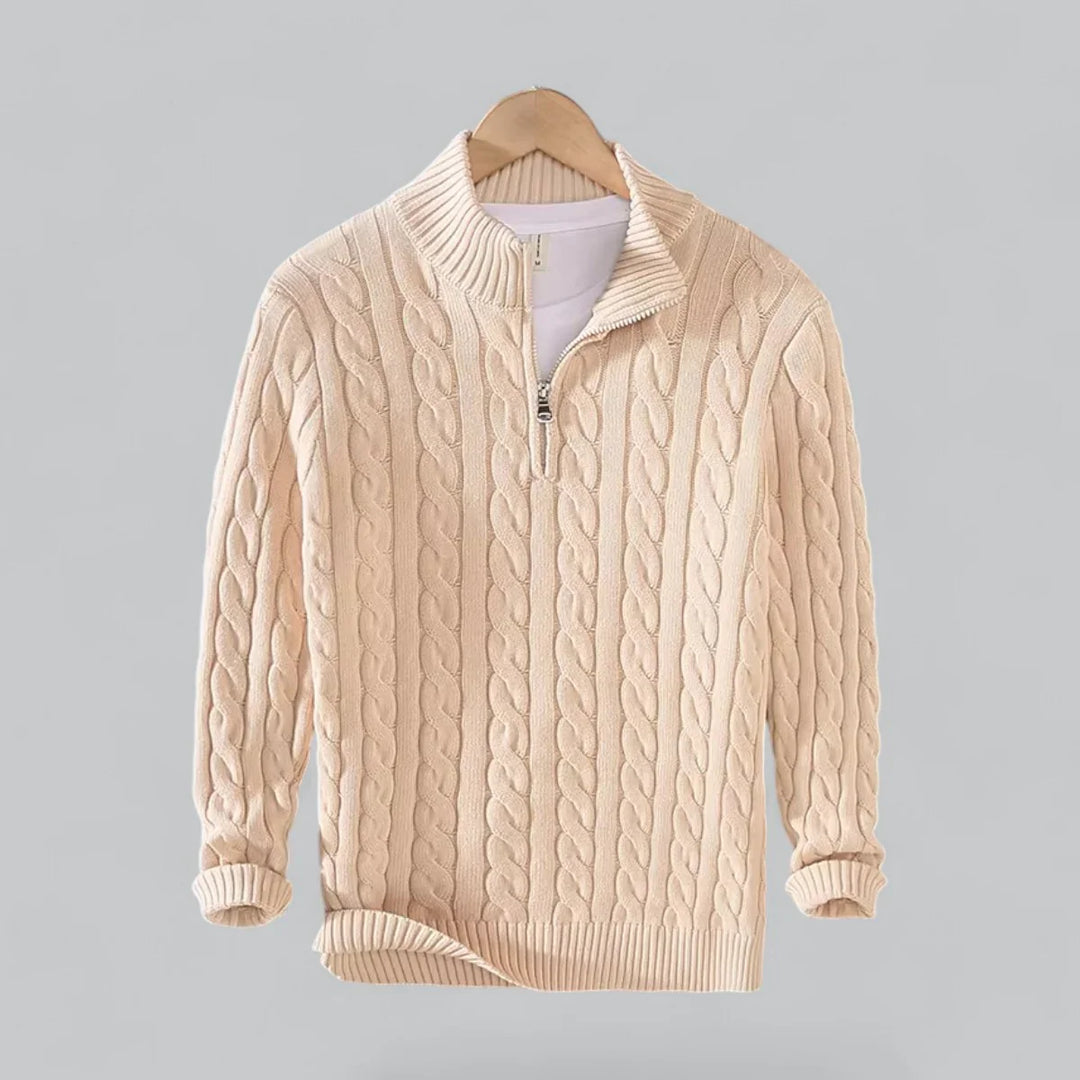 Thrysan Premium Katoenen Half Zip Trui – Herentrui met Stijl en Comfort