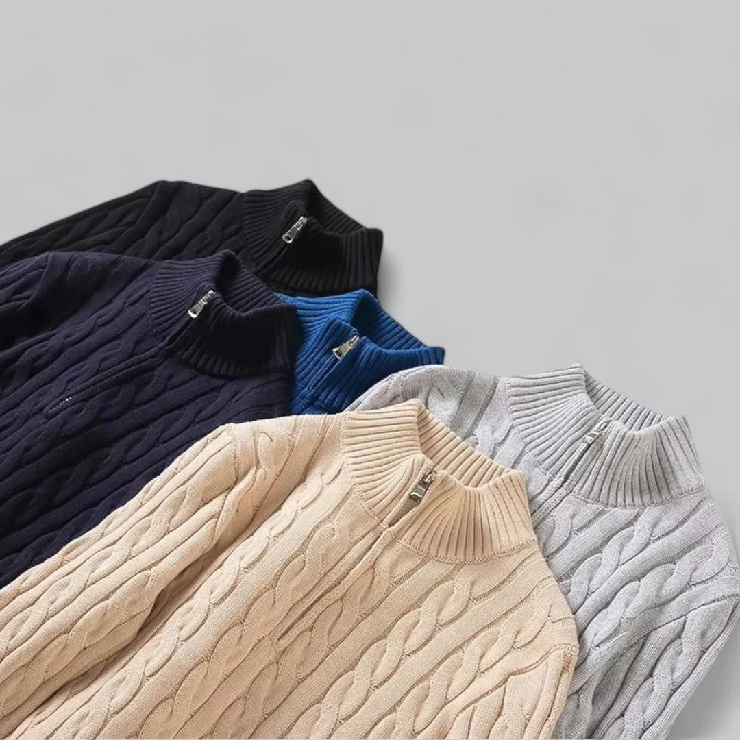 Thrysan Premium Katoenen Half Zip Trui – Herentrui met Stijl en Comfort