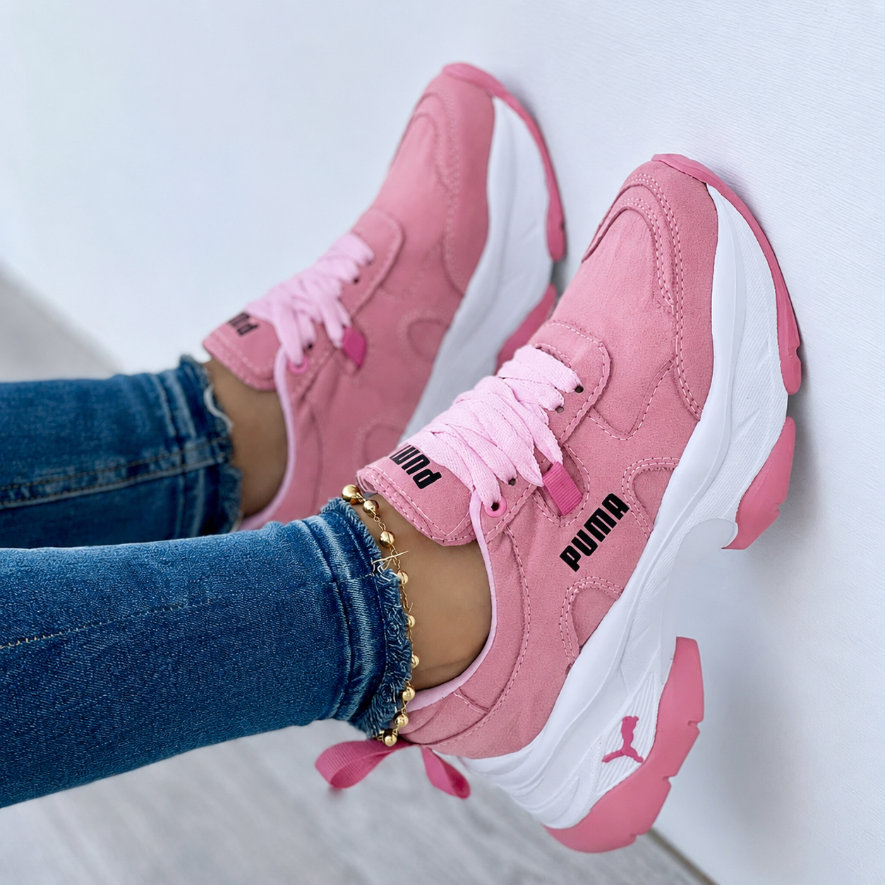 Puma – Baskets pour femmes avec semelle chunky et fermeture à lacets | 1 achetée = 1 offerte