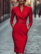 Élodie | Robe crayon élégante avec ceinture