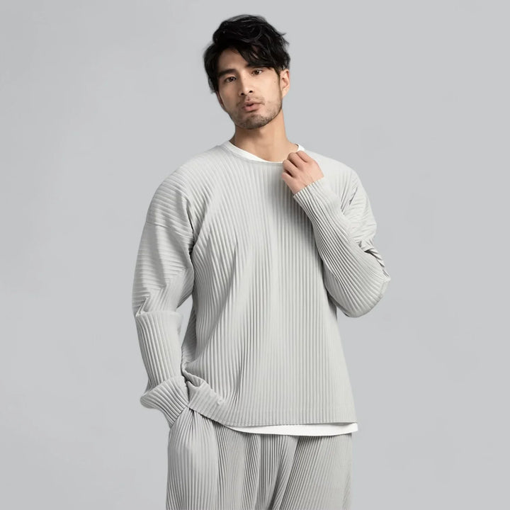 Velamir Ribbed Pleated Trui – Luxe Comfort met Tijdloze Stijl