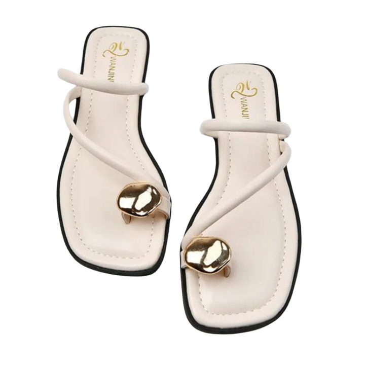 Jenner – Elegante Slip-On Sandalen Voor Vrouwen Met Gouden Accenten