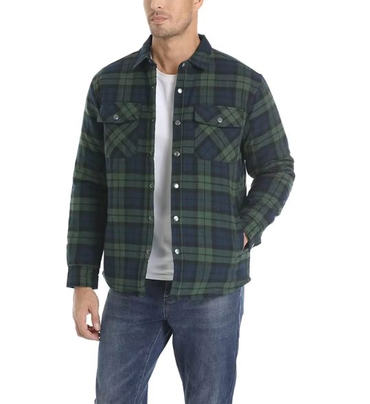 Geruite Herenjas met Voering – Warme Overshirt Jas met Ruitpatroon en Ritssluiting