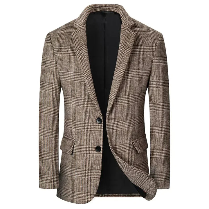 Axion Blazer – Geruite Wollen Herenblazer met Tijdloze Uitstraling