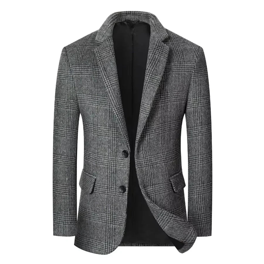Axion Blazer – Geruite Wollen Herenblazer met Tijdloze Uitstraling