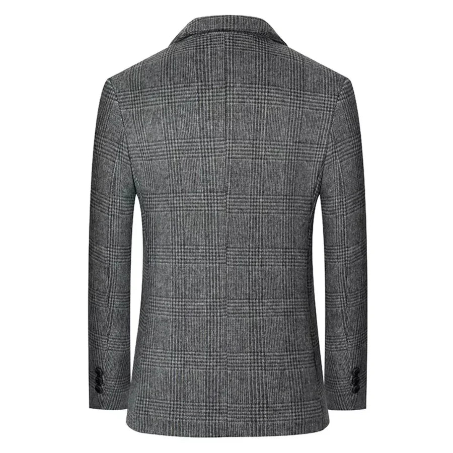 Axion Blazer – Geruite Wollen Herenblazer met Tijdloze Uitstraling