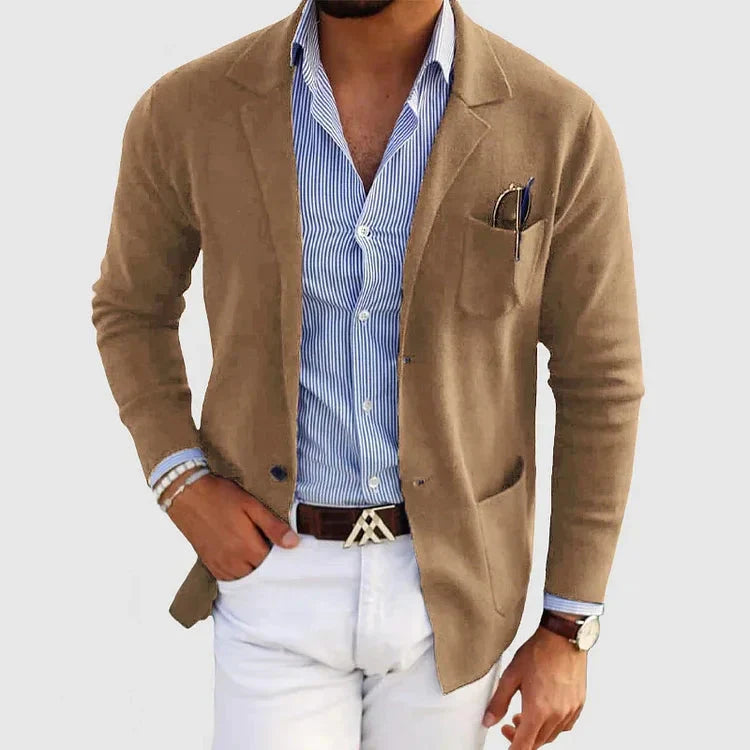 Seddar Klassieke Herenblazer – Slim Fit Blazer met Casual Zakken en Omslagkraag
