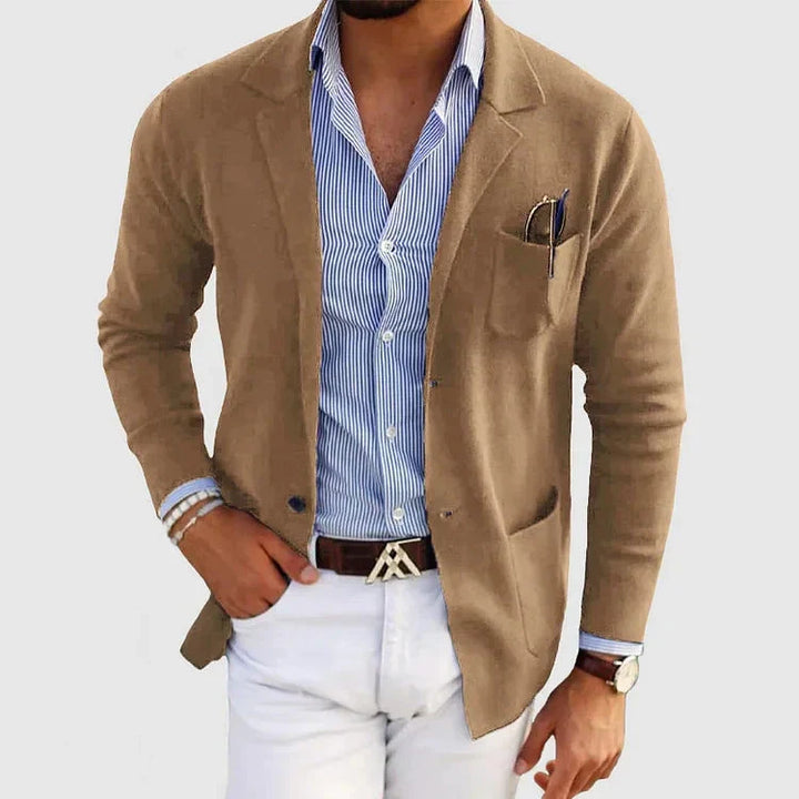 Seddar Klassieke Herenblazer – Slim Fit Blazer met Casual Zakken en Omslagkraag
