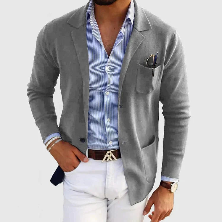 Seddar Klassieke Herenblazer – Slim Fit Blazer met Casual Zakken en Omslagkraag