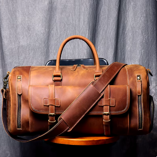 Marius – Donkerbruine Leren Reistas met Tijdloze Klasse