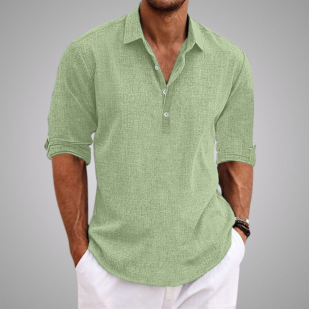 Louis – Chemise ample à manches longues avec col boutonné