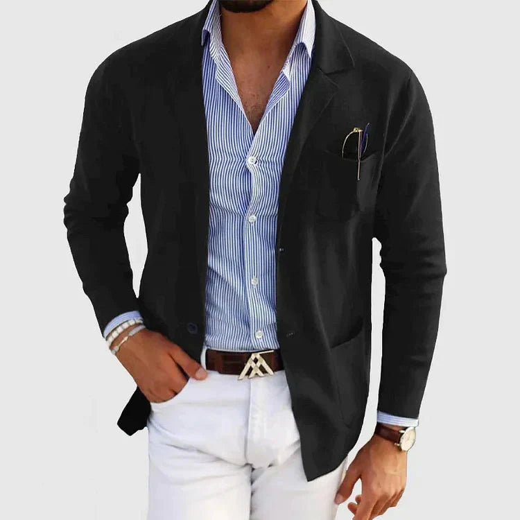 Seddar Klassieke Herenblazer – Slim Fit Blazer met Casual Zakken en Omslagkraag