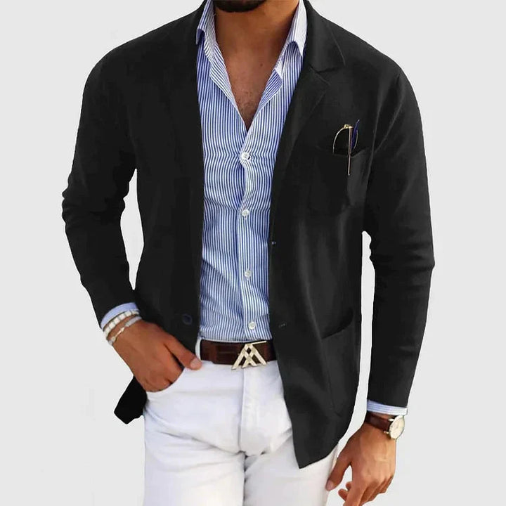 Seddar Klassieke Herenblazer – Slim Fit Blazer met Casual Zakken en Omslagkraag