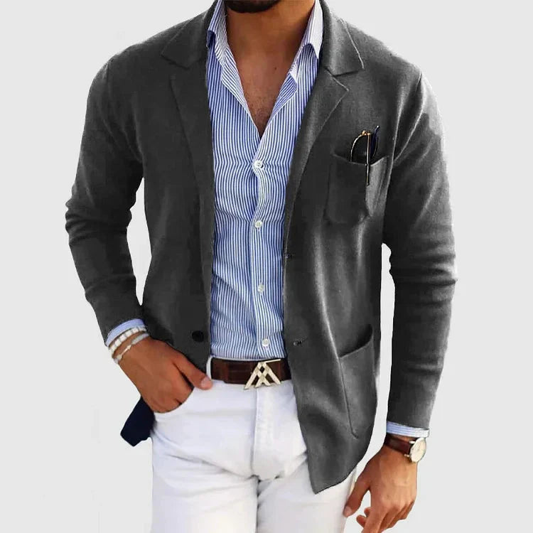 Seddar Klassieke Herenblazer – Slim Fit Blazer met Casual Zakken en Omslagkraag
