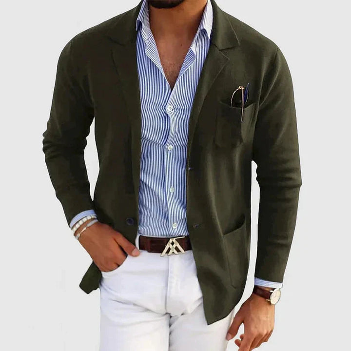 Seddar Klassieke Herenblazer – Slim Fit Blazer met Casual Zakken en Omslagkraag