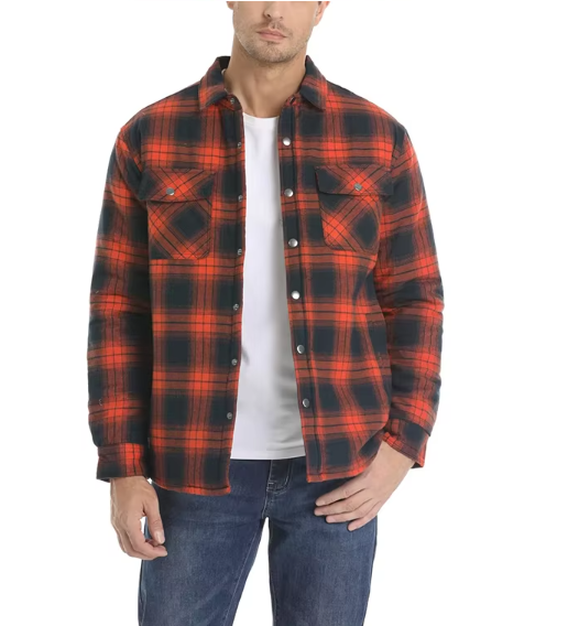 Geruite Herenjas met Voering – Warme Overshirt Jas met Ruitpatroon en Ritssluiting