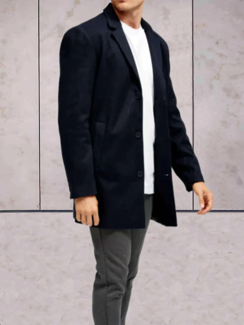 Elric Jas – Heren Jas met Hoge Kraag en Praktische Details