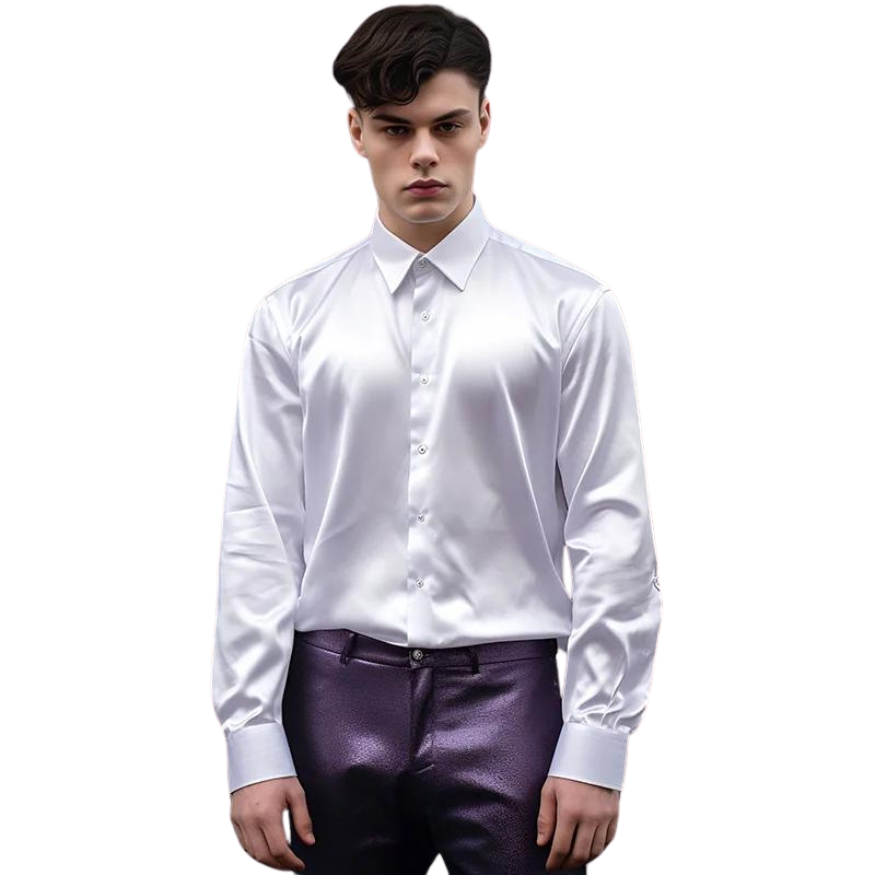 Evander Satijnen Herenblouse – Verzorgde Eenvoud met Luxe Uitstraling