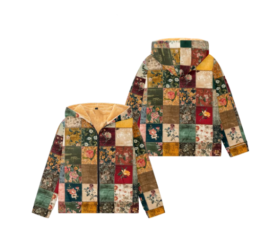 Matthijs Bohemian Hoodie – Bruine herenhoodie met unieke patronen en warme voering