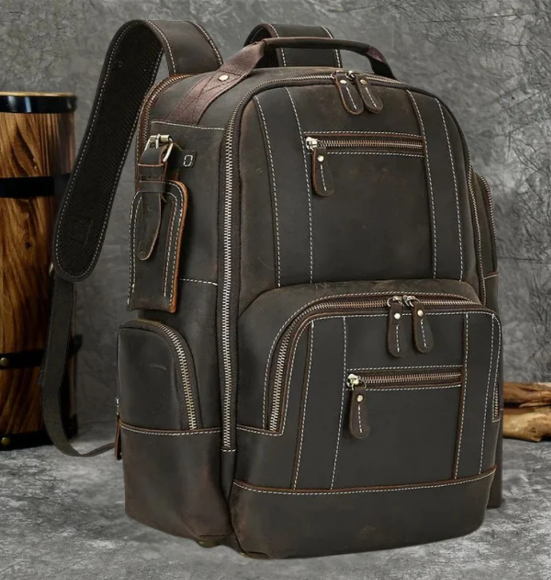 Aurel Rugzak – Stijlvolle Duurzame Leren Rugtas voor Dagelijks Gebruik