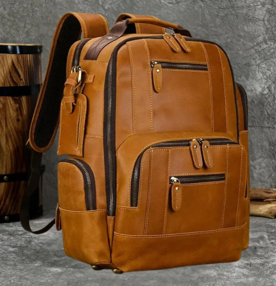 Aurel Rugzak – Stijlvolle Duurzame Leren Rugtas voor Dagelijks Gebruik